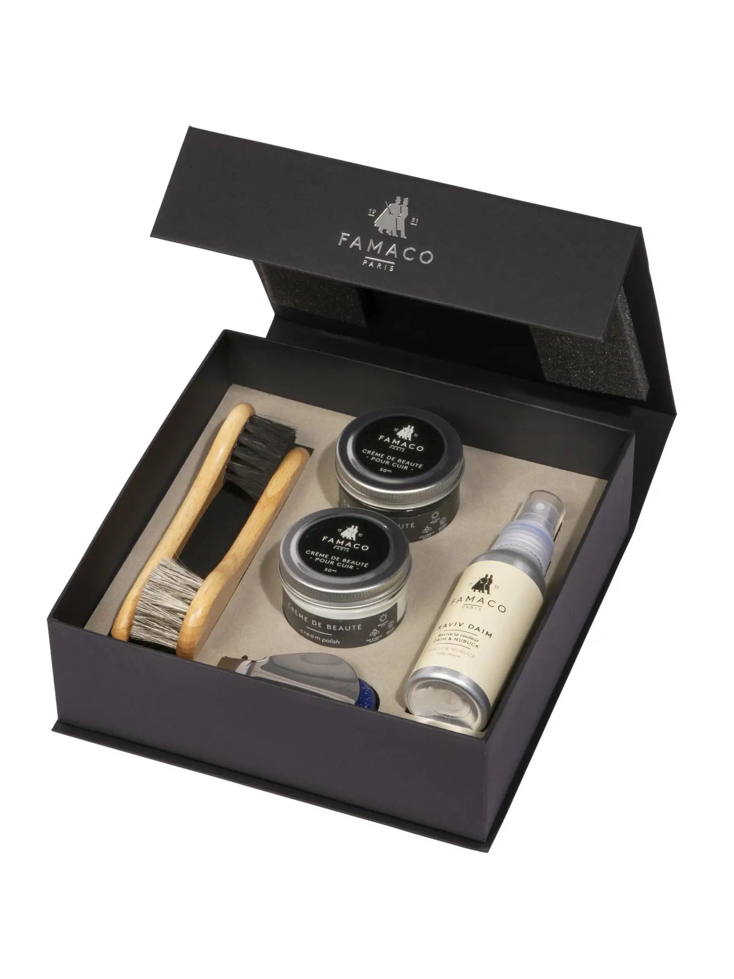 Tasker & Shaw | Luxury Menswear | Luxury shoe care kit by Famaco