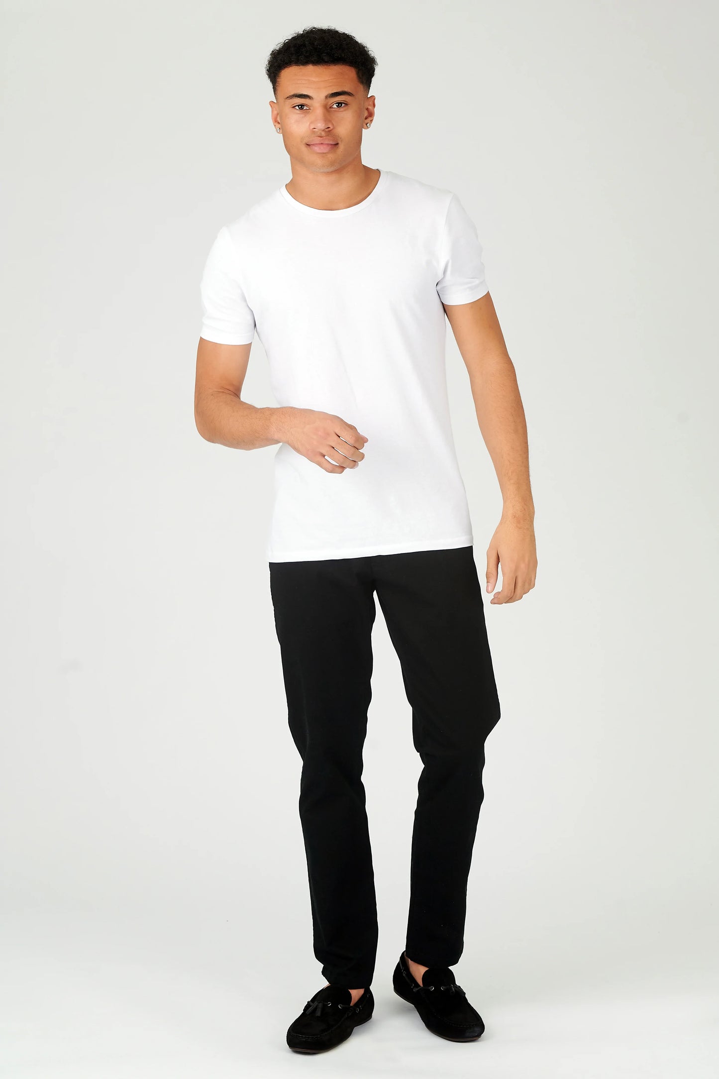 Tasker & Shaw | Luxury Menswear | Black Slim fit strech chinos