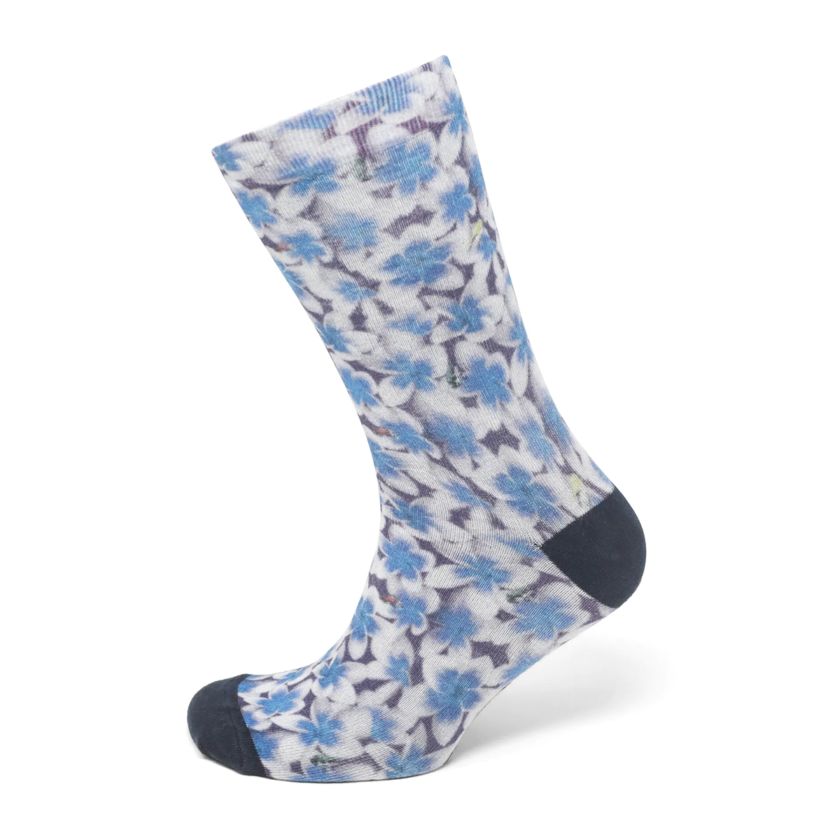 Tasker & Shaw | Luxury Menswear | Blue Floral Socks, French Cotton