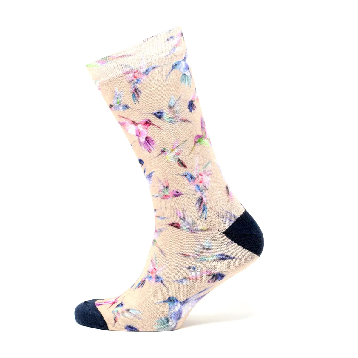 Tasker & Shaw | Luxury Menswear | Cream & floral woven socks, French Cotton