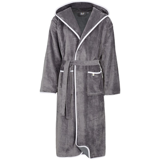 Tasker & Shaw | Luxury Menswear | Hooded bathrobe with contrast edging