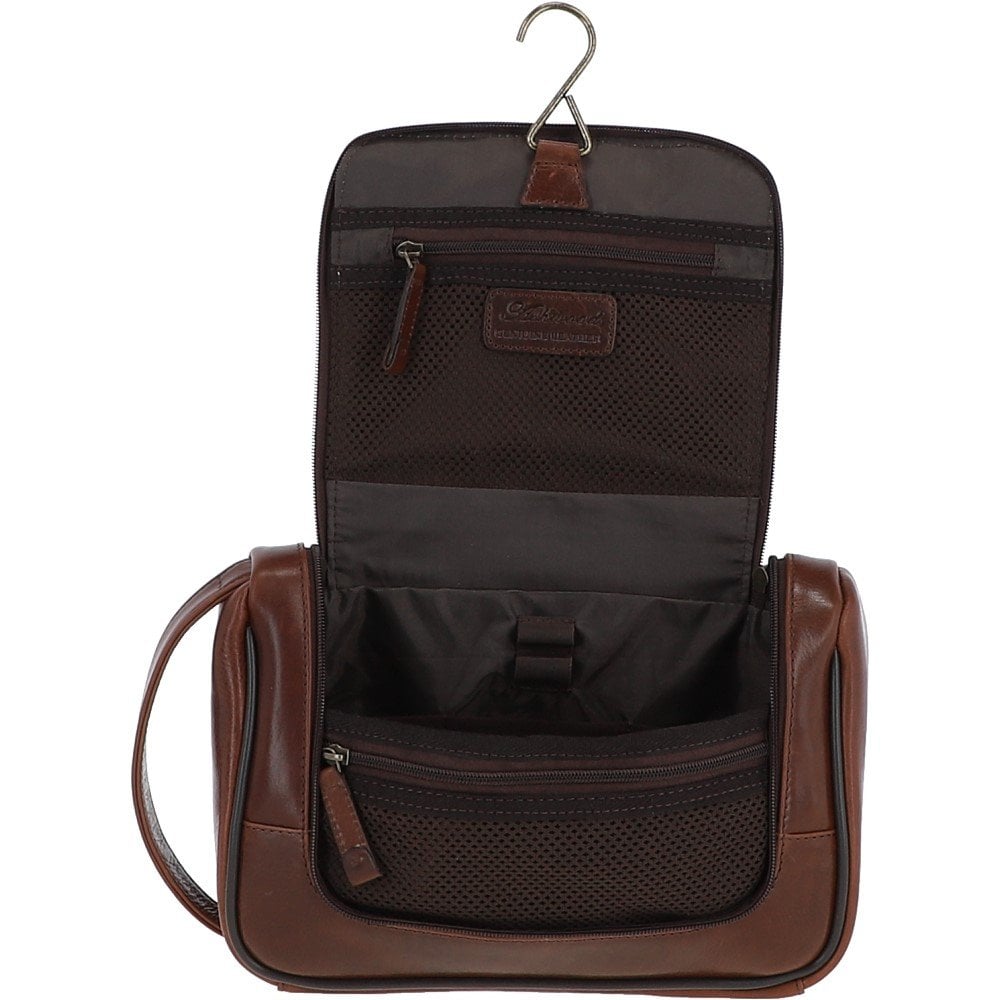 Tasker & Shaw | Luxury Menswear | Mayfair hanging leather washbag
