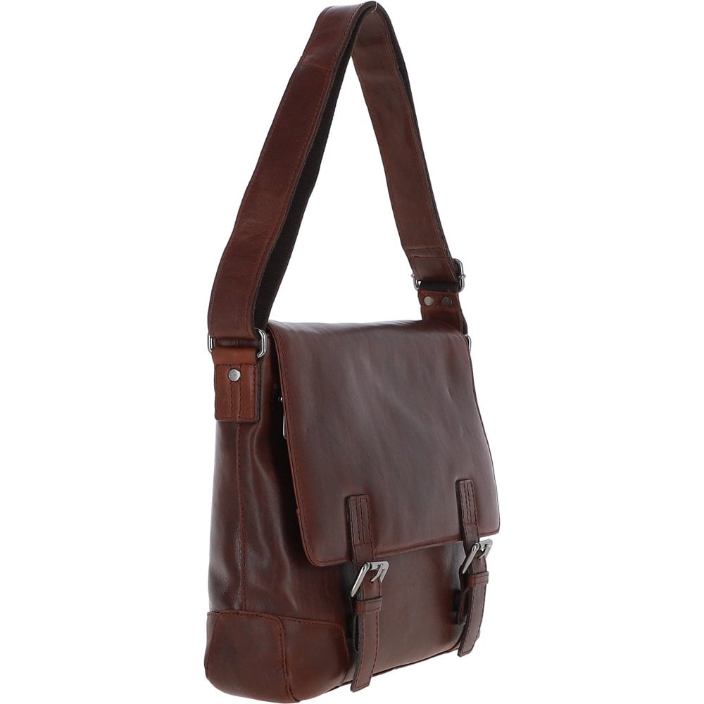 Tasker & Shaw | Luxury Menswear | Oscar medium leather messenger bag