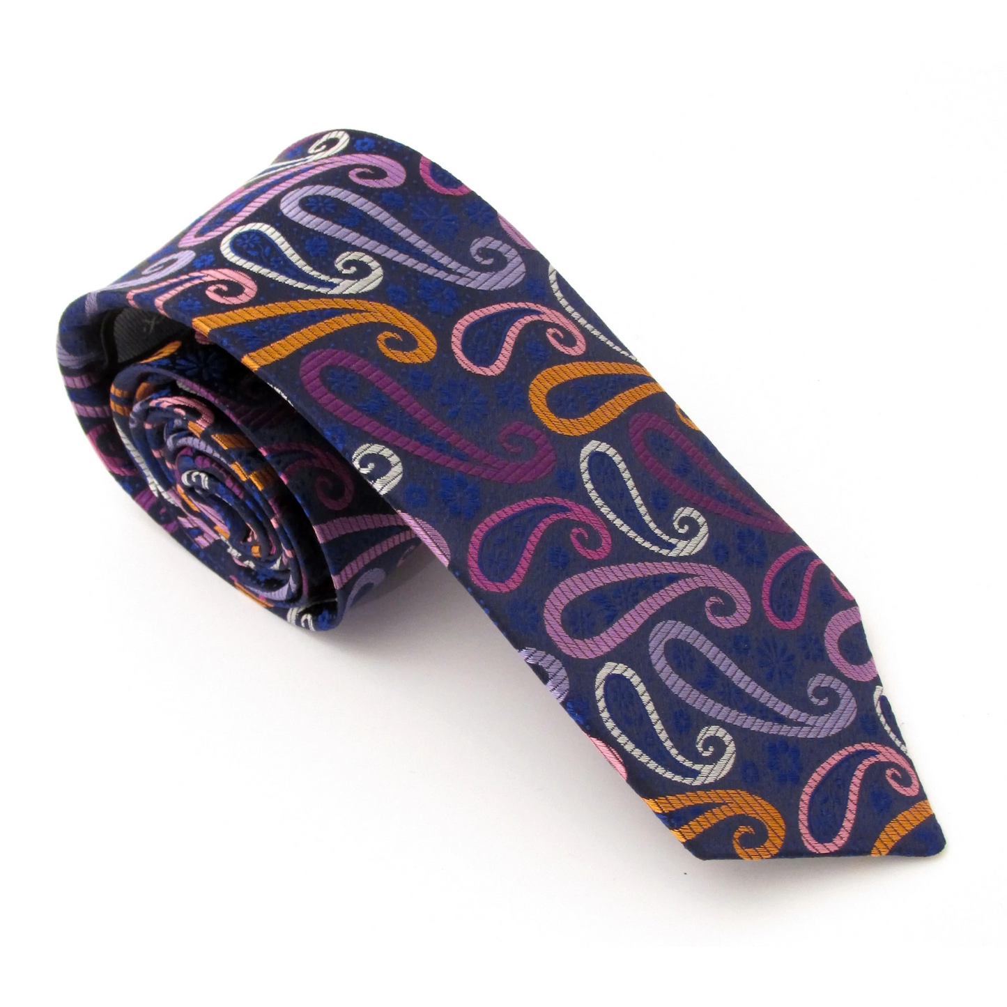 Tasker & Shaw | Luxury Menswear | Limited Edition Navy Teardrop Paisley silk tie