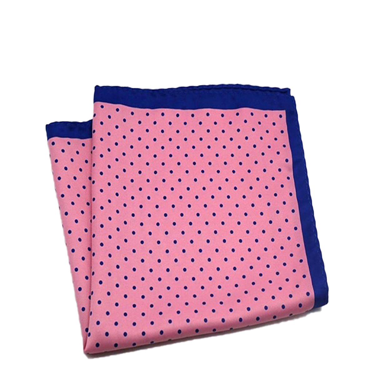 Tasker & Shaw | Luxury Menswear | Royal blue edged pink pure silk pocket square