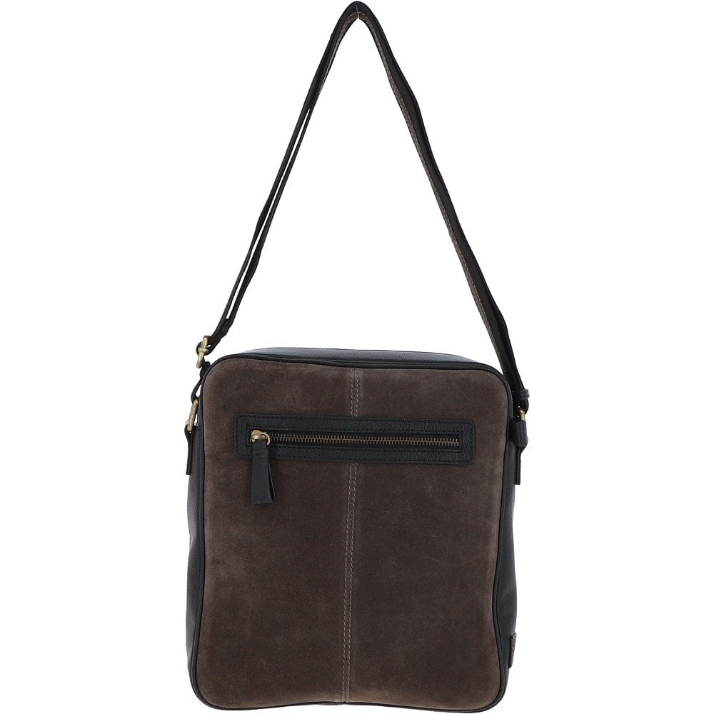 Tasker & Shaw | Luxury Menswear | Dani suede and Leather Luxury Body Bag (Tablet Friendly)