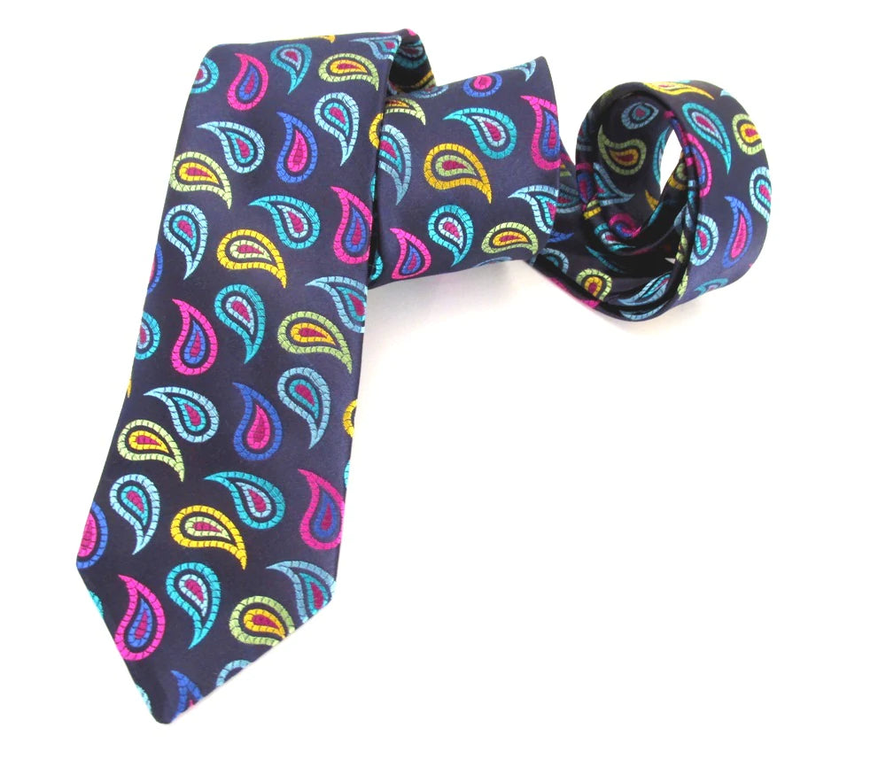Tasker & Shaw | Luxury Menswear | Limited Edition Navy Teardrop silk tie