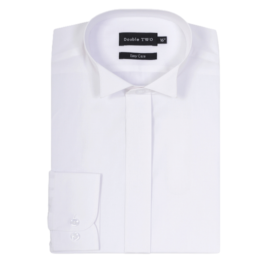 Tasker & Shaw | Luxury Menswear | CLASSIC FIT PLAIN FRONT WHITE WING COLLAR SHIRT